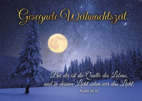 Postkarte Weihnachten Vollmond