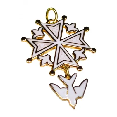 Pendentif Croix Huguenote - Métal et Email