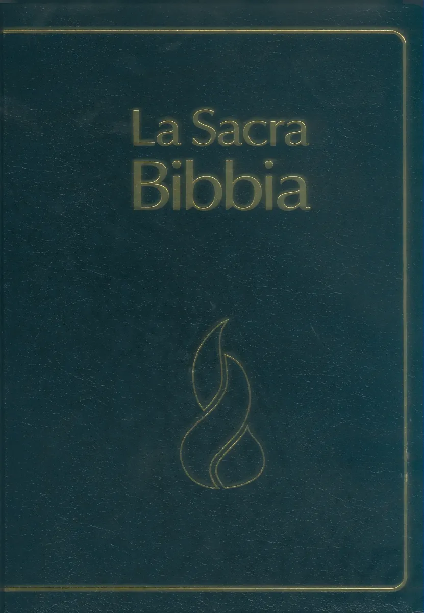 Italienisch, Bibel Nuova Riveduta, Parallelstellen, Fibroleder, Goldschnitt, Griffregister, Schwarz