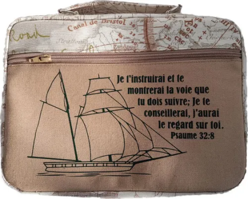 Sacoche Bible, Taille L, "Je t'instruirai et je te montrerai…" Psaume 32.8