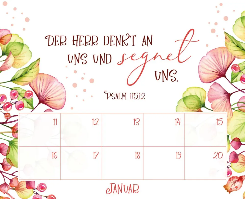 Geburtstagskalender immerwährend Gesegnet Geburtstagskalender immerwährend Gesegnet