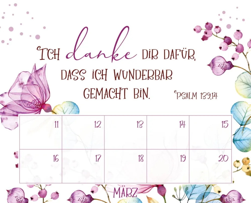 Geburtstagskalender immerwährend Gesegnet Geburtstagskalender immerwährend Gesegnet
