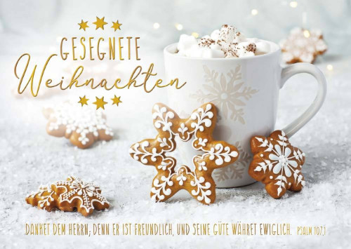 Doppelkarte Weihnachten Lebkuchensterne