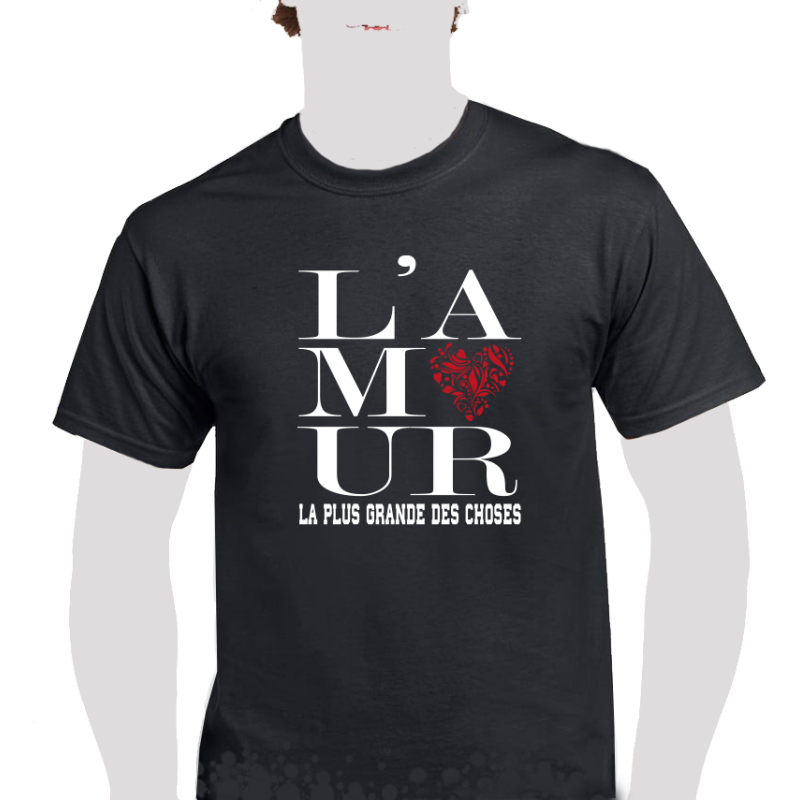 T-Shirt noir "L'amour la plus grande des choses"