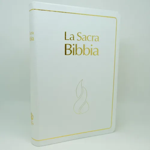 Italien, Bible Nuova Riveduta d'étude à parallèles - fibro blanche avec onglets et tranche or
