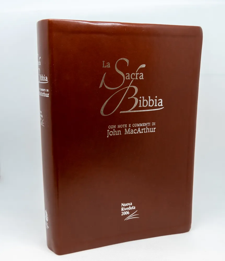 ITALIENISCH, BIBEL NUOVA RIVEDUTA, MACARTHUR, LEDERIMITAT, BRAUN