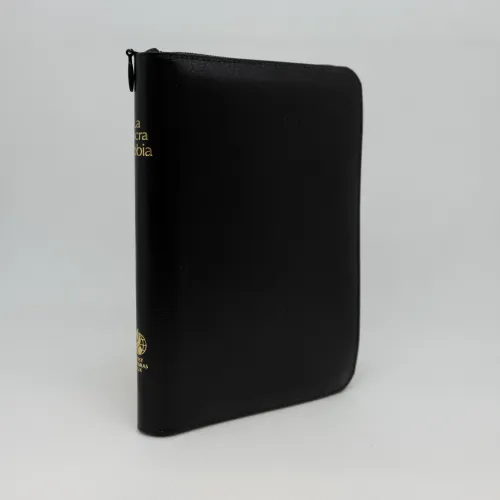 ITALIEN, BIBLE N.R. MINI, FIBRO NOIR, TR. OR FERM. ECLAIR